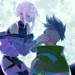 This is a pixiv picture whose title is I don't want you to die on me.