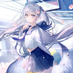 This is a pixiv picture whose title is 天使は夢を見る.