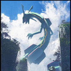This is a pixiv picture whose title is ポケモンと廃墟.