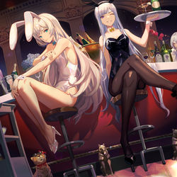 This is a pixiv picture whose title is DEFY bar ... with bunnies.