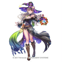 This is a pixiv picture whose title is 夜の星空の魔女カムイ.