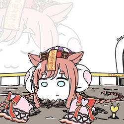 This is a pixiv picture whose title is ダートに埋まったアグネスデジタル.