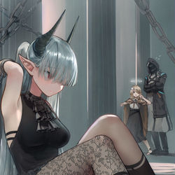 This is a pixiv picture whose title is サルカズのお姉さん.