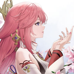 This is a pixiv picture whose title is 八重神子.
