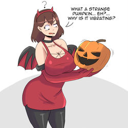 This is a pixiv picture whose title is Demon pumpkin head swap.