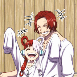 This is a pixiv picture whose title is ウタとシャンクス.