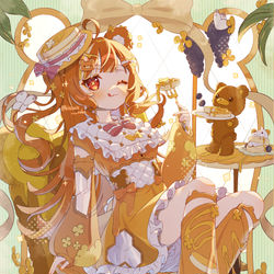 This is a pixiv picture whose title is 🥞×🐻.