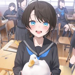 This is a pixiv picture whose title is 🦆🤲❤️.