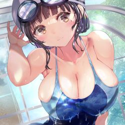 This is a pixiv picture whose title is 水着が小さい水泳部コーチ⑩.