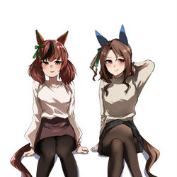 This is a pixiv picture whose title is タイツネイチャvsストッキングヘイロー.