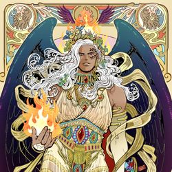This is a pixiv picture whose title is 【Mucha style】:::KING:::.