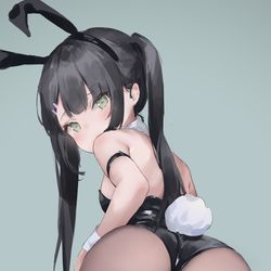 This is a pixiv picture whose title is 摸个兔娘.
