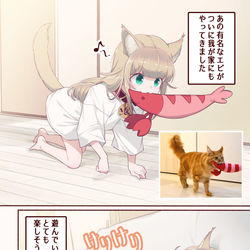 This is a pixiv picture whose title is エビときなこ🐈🐾.