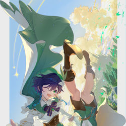 This is a pixiv picture whose title is The Boy and the Whirlwind.