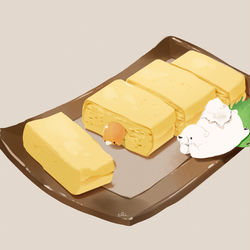 This is a pixiv picture whose title is だし巻き卵.