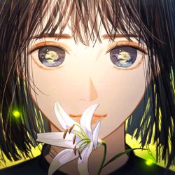 This is a pixiv picture whose title is 一輪の詩.