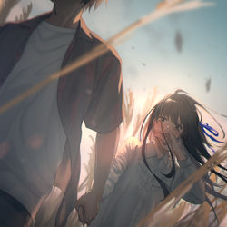 This is a pixiv picture whose title is 伝わる熱.