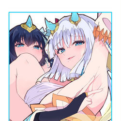 This is a pixiv picture whose title is 風神雷神の獣神化すけべすぎるだろ！！！！！！！.