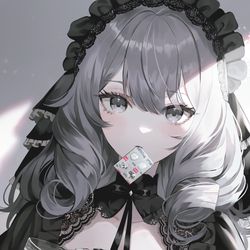 This is a pixiv picture whose title is おやつもぐもぐゴスロリちゃん.