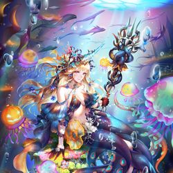 This is a pixiv picture whose title is 【ロマンシング サガ リ・ユニバース】海の主の娘.