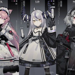 This is a pixiv picture whose title is 【holoX】タクティカルメイド服シリーズ.