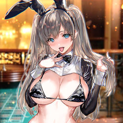 This is a pixiv picture whose title is ツインテール＝逆＝バニー.