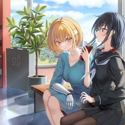 This is a pixiv picture whose title is 飲む？.