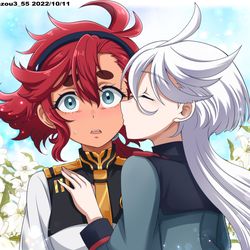 This is a pixiv picture whose title is スレッタちゃんとミオリネちゃん.