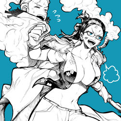 This is a pixiv picture whose title is たしぎ＆スモーカー.