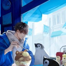 This is a pixiv picture whose title is 休憩.