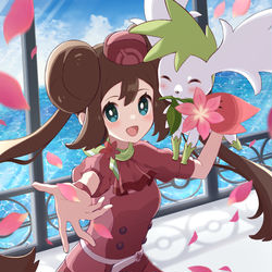 This is a pixiv picture whose title is 【ポケマス】メイ＆シェイミ.