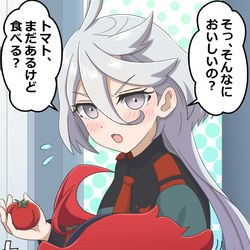 This is a pixiv picture whose title is 「餌付けされる水星のタヌキ」スレッタ・マーキュリー.