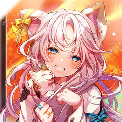 This is a pixiv picture whose title is かくれんぼ🐱.