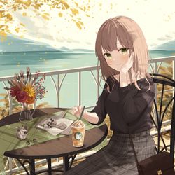 This is a pixiv picture whose title is カフェテラス.