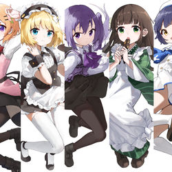 This is a pixiv picture whose title is 7 rabbits.