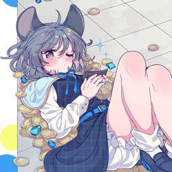 This is a pixiv picture whose title is 涙目ナズーリン.