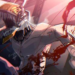 This is a pixiv picture whose title is チェンソーマン.