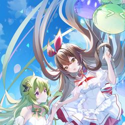 This is a pixiv picture whose title is 更新~二周年贴贴~.
