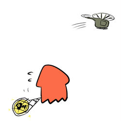 This is a pixiv picture whose title is おいてけぼりイカちゃんとテッキュウ.