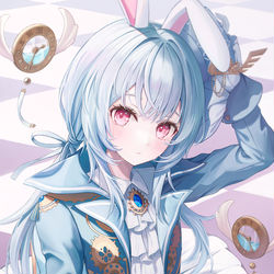This is a pixiv picture whose title is White Rabit.