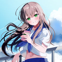 This is a pixiv picture whose title is 「あ、サボり発見。いけないんだー」.