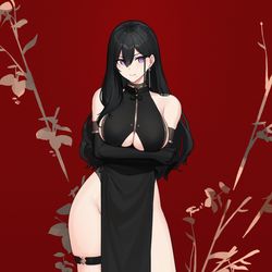 This is a pixiv picture whose title is 🖤.