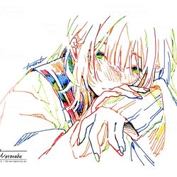 This is a pixiv picture whose title is “彼女”.