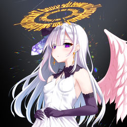 This is a pixiv picture whose title is 頼むと真顔でパンツ見せてくれる片翼天使さん.