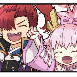 This is a pixiv picture whose title is 森くんとエリザちゃんにみなごろちして欲しい.