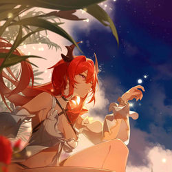 This is a pixiv picture whose title is 黄昏.