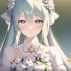 This is a pixiv picture whose title is 仿生画家会梦见电子歌姬吗？.