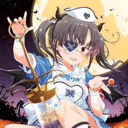 This is a pixiv picture whose title is メロンブックスさんのハロウィン企画開催記念タペストリー描きました.