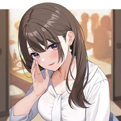 This is a pixiv picture whose title is 「センパイ、このあとふたりで...飲みなおしませんか？」.