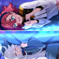 This is a pixiv picture whose title is 水星の百合 水星の魔女 ミオリネ・レンブラン スレッタ・マーキュ.
